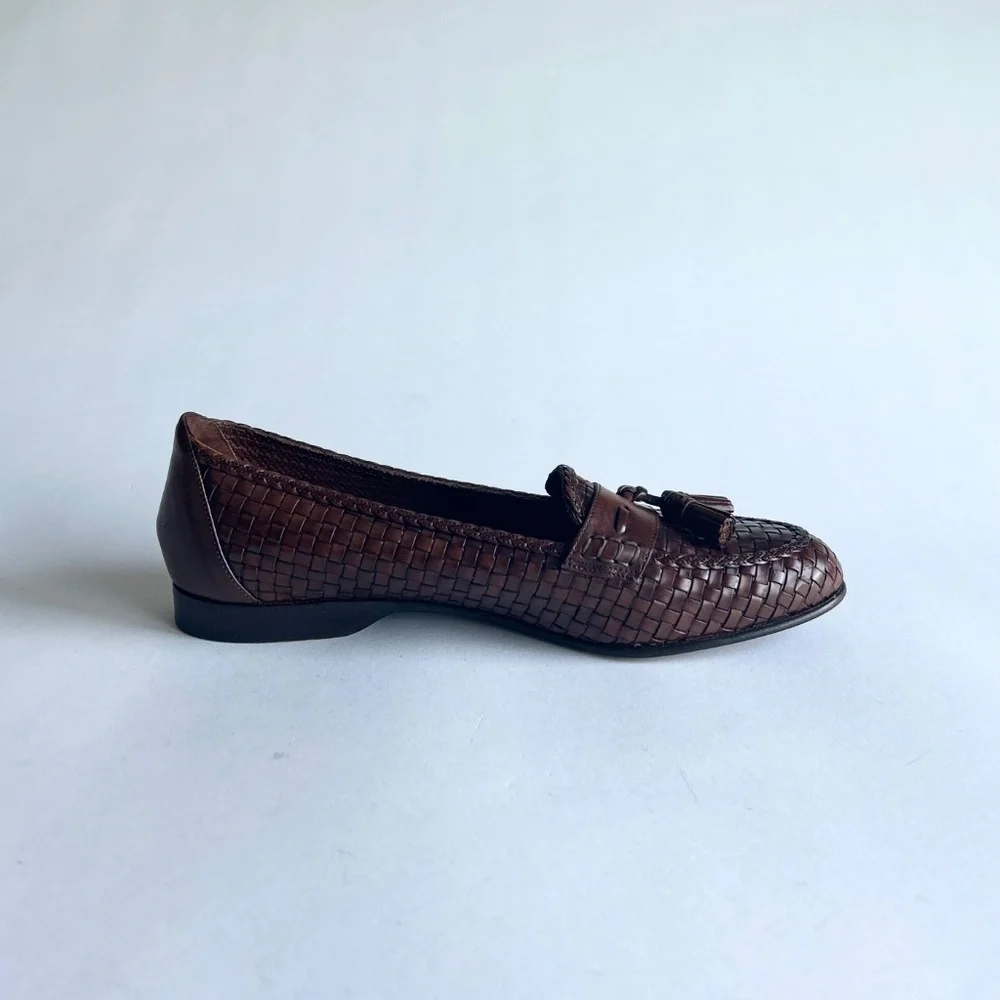 Cole Haan Brown Genuine Leather Weaving Loafers size 9 - Picture 5 of 16